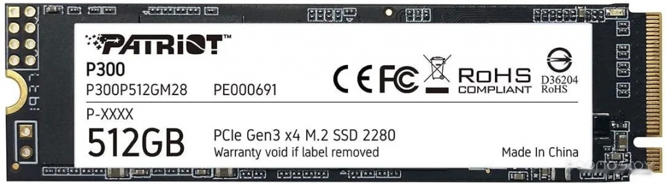 Твердотельный накопитель SSD 512 Gb M.2 PCI-E Patriot P300 P300P512GM28