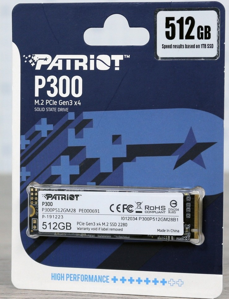 Твердотельный накопитель SSD 512 Gb M.2 PCI-E Patriot P300 P300P512GM28