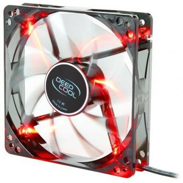 Вентилятор DeepCool Wind Blade RED 120, 12cm, Красный, Fan for case, 1300rpm, 65.16CFM, 3pin+Molex