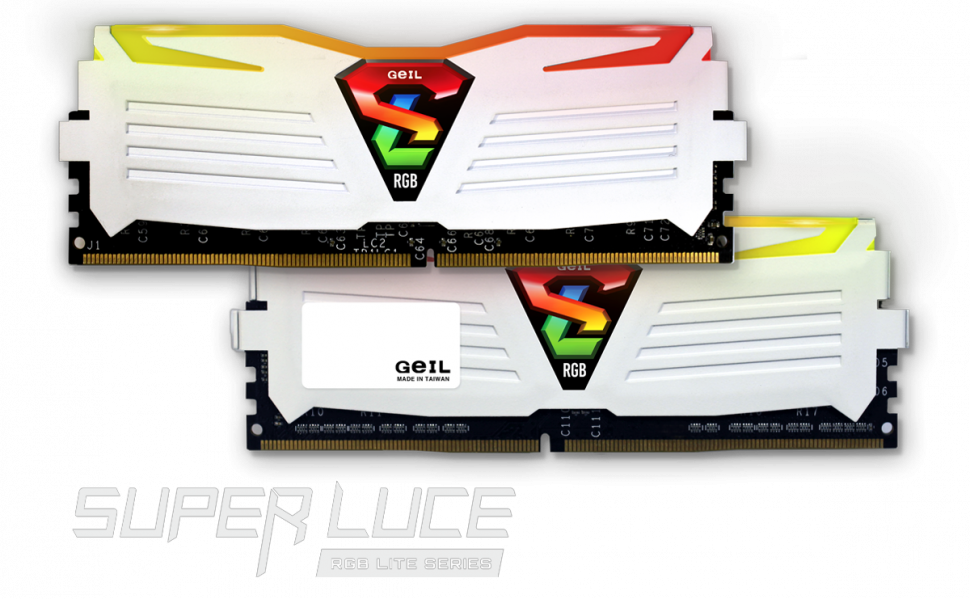 Оперативная память 16GB Kit (2x8GB) GEIL DDR4 3000MHz SUPER LUCE RGB WHITE GLWS416GB3000C16ADC