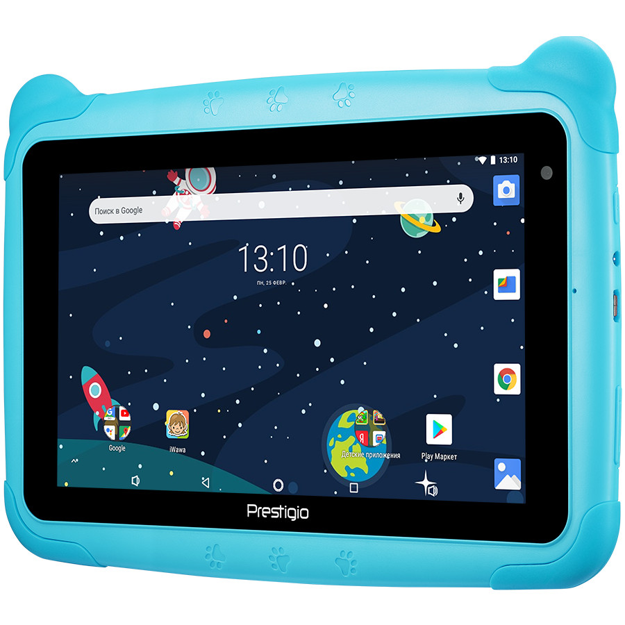 Prestigio Smartkids, PMT3197_W_D, wifi, 7" 1024*600 IPS display, up to 1.3GHz quad core processor, android 8.1(go edition), 1GB RAM+16GB ROM, 0.3MP front+2MP rear camera, 2500mAh battery