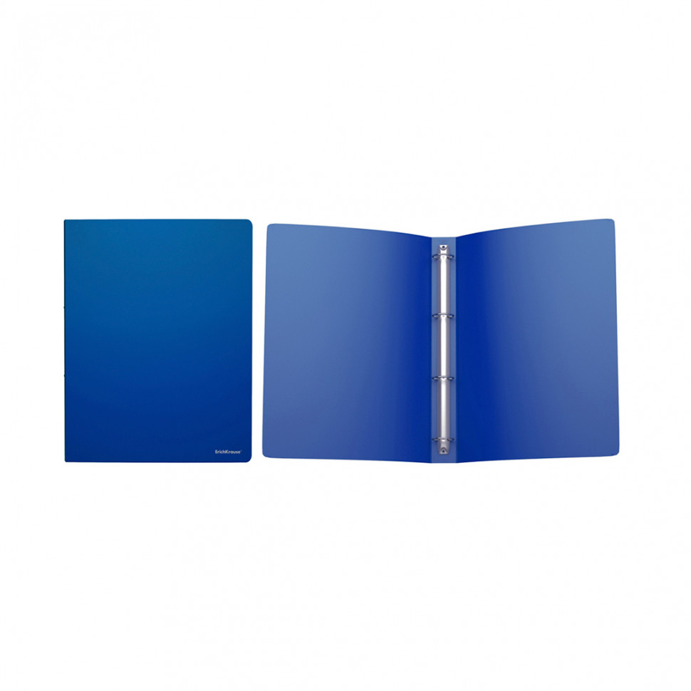 Папка на 4 кольцах пластик. ErichKrause® Classic, 35мм, A4, синий (в коробке-дисплее по 12 шт.)