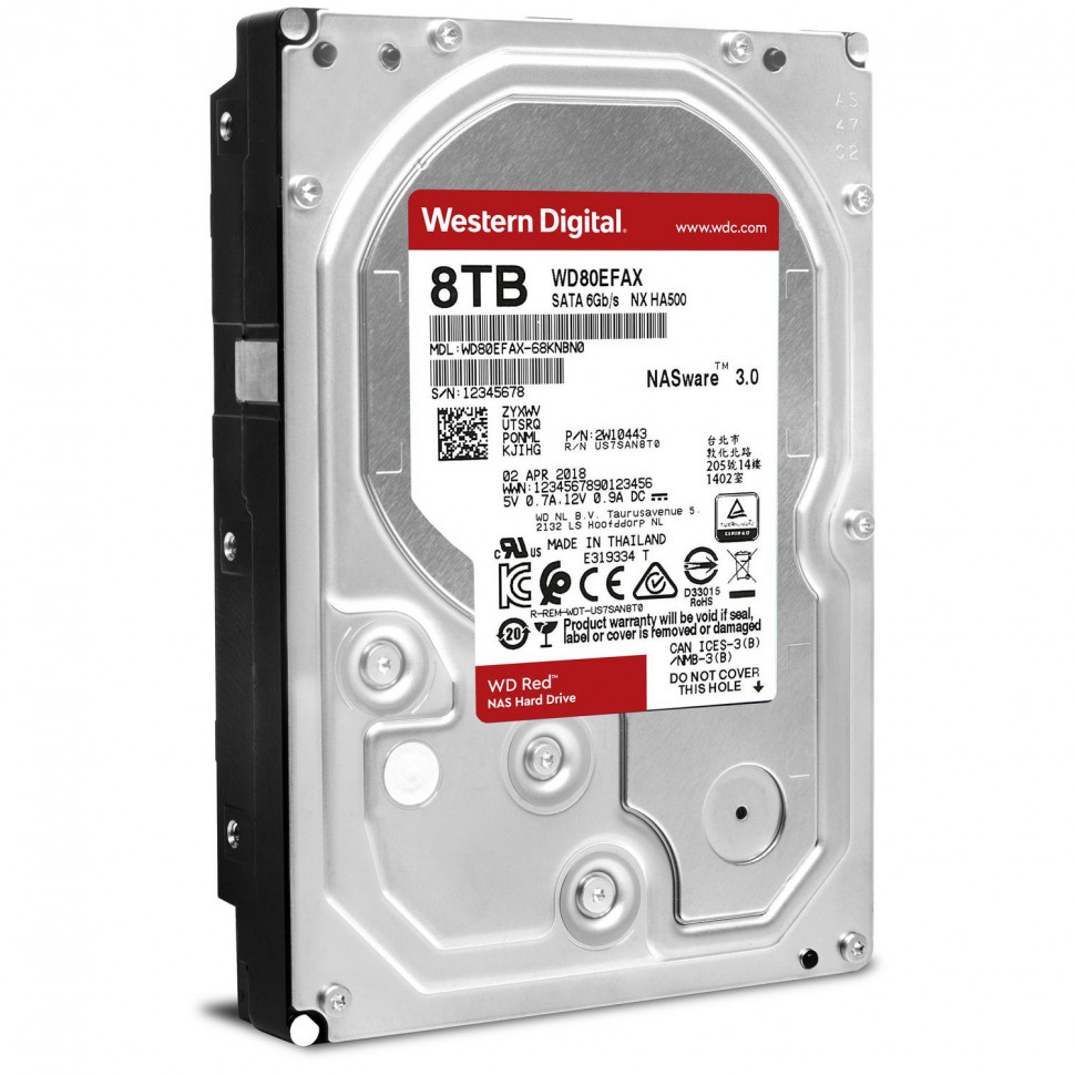 Жесткий диск HDD 8 Tb SATA 6Gb/s Western Digital Red Plus WD80EFBX 3.5” 7200rpm 256MB