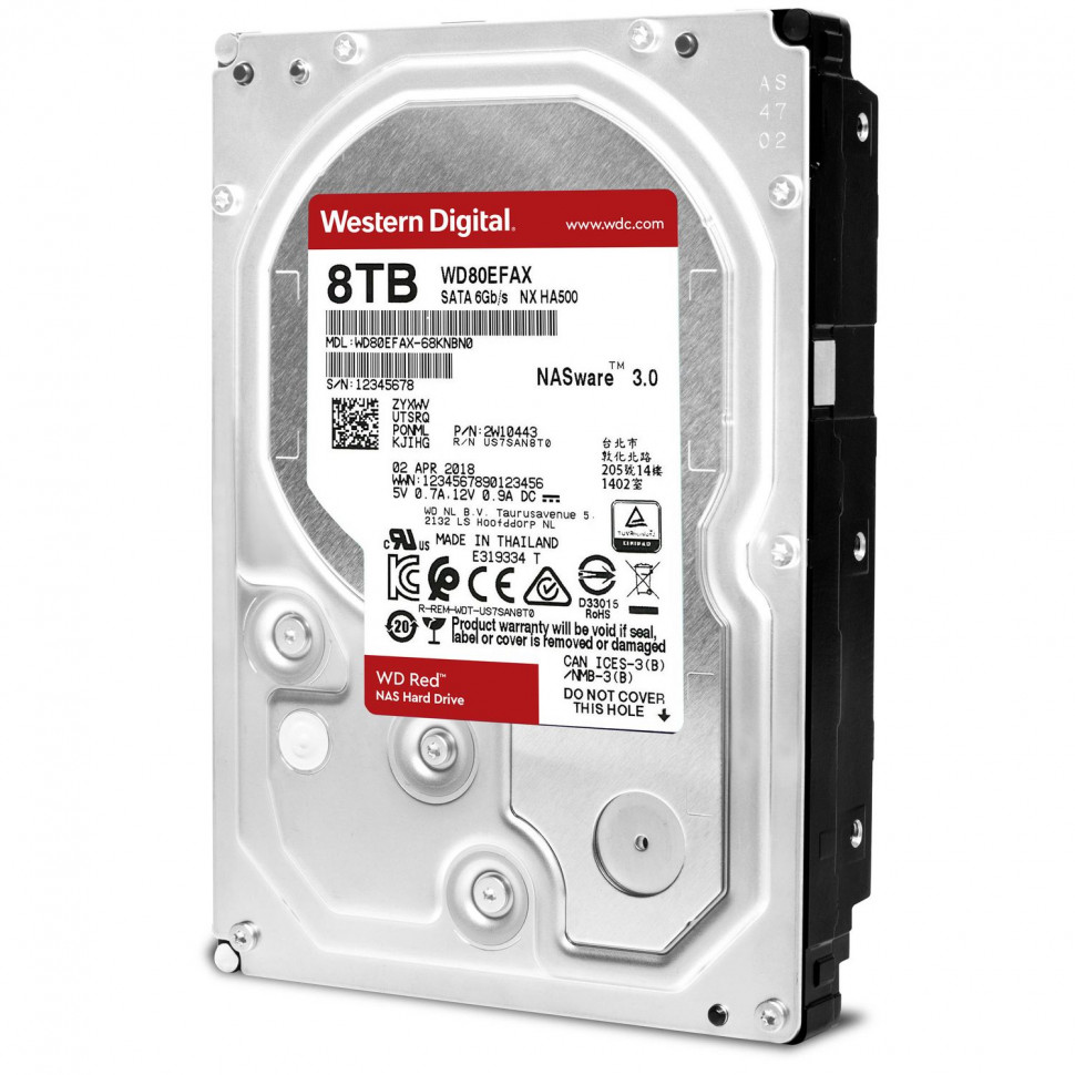 Жесткий диск HDD 8 Tb SATA 6Gb/s Western Digital Red Plus WD80EFBX 3.5” 7200rpm 256MB