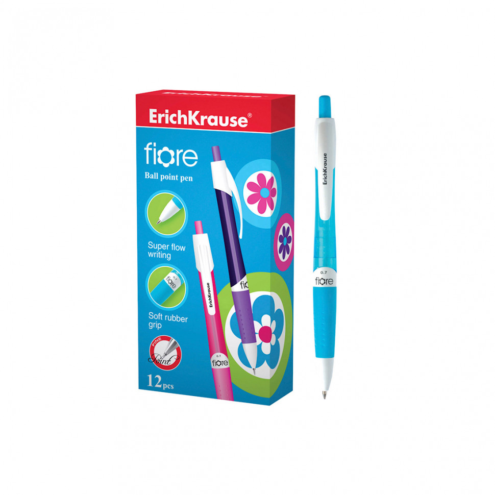 Ручка шариковая автоматическая ErichKrause® Fiore, цвет чернил синий