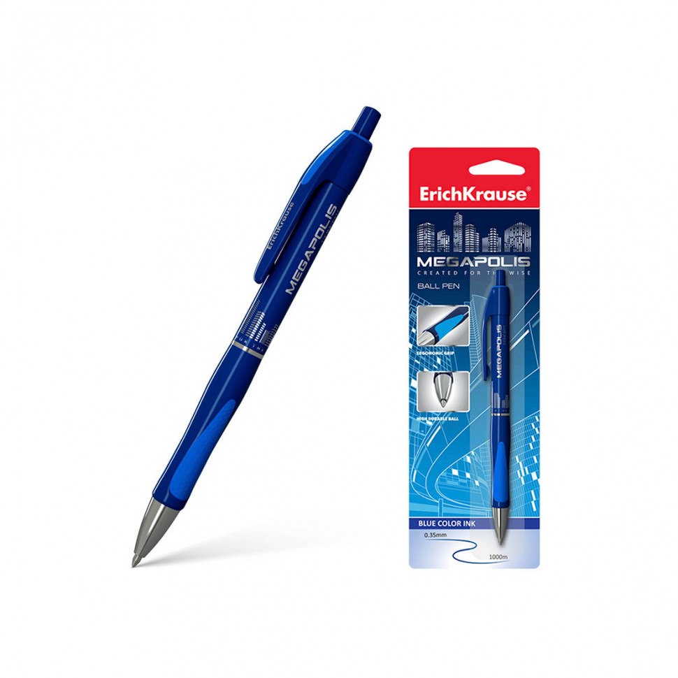 Ручка шариковая автоматическая ErichKrause® MEGAPOLIS® Concept, цвет чернил синий