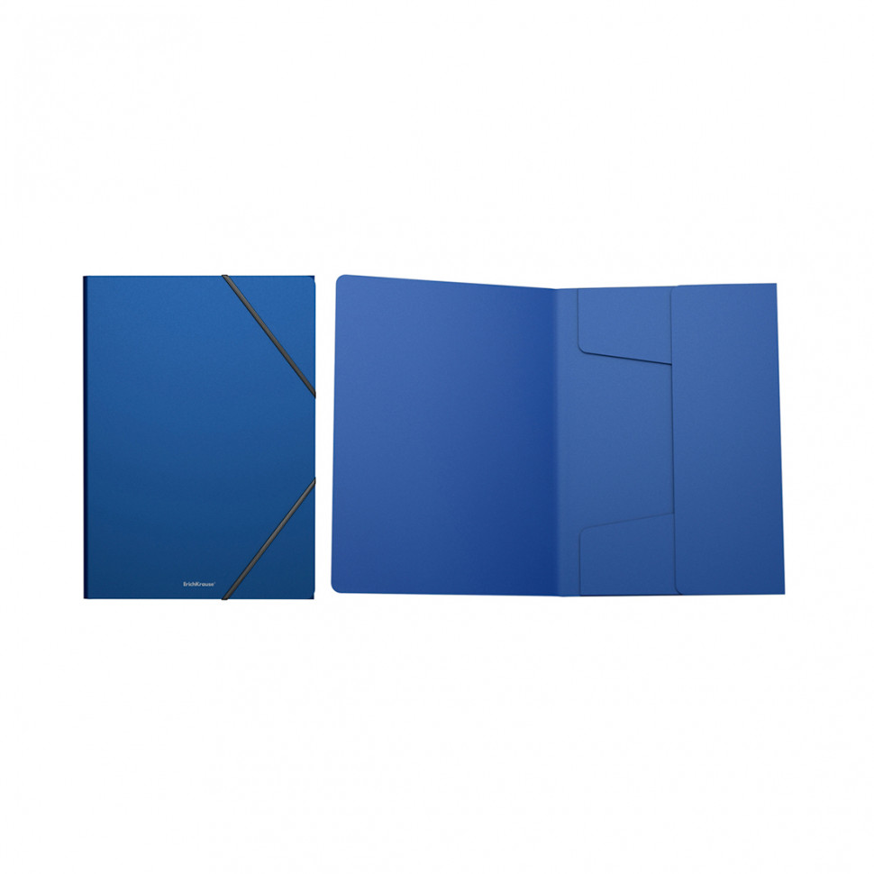 Папка на резинках пластиковая ErichKrause® Classic, A4, синий (в коробке-дисплее по 24 шт.)