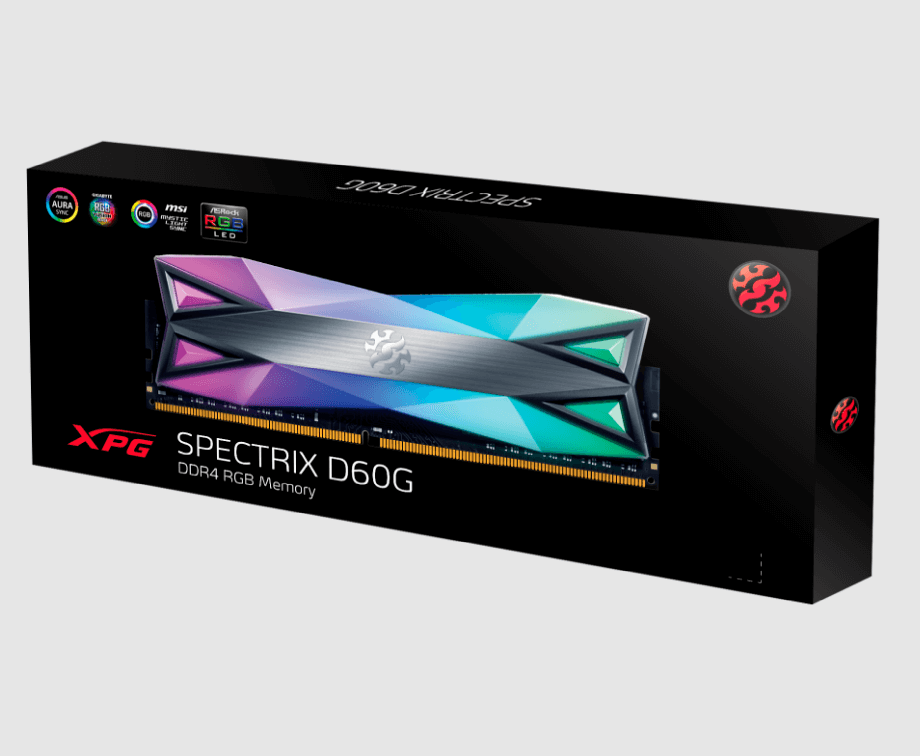 ОЗУ A-Data XPG Spectrix D60G RGB 8Gb 3200MHz DDR4 DIMM, CL16, 1.4v,  AX4U32008G16A-ST60