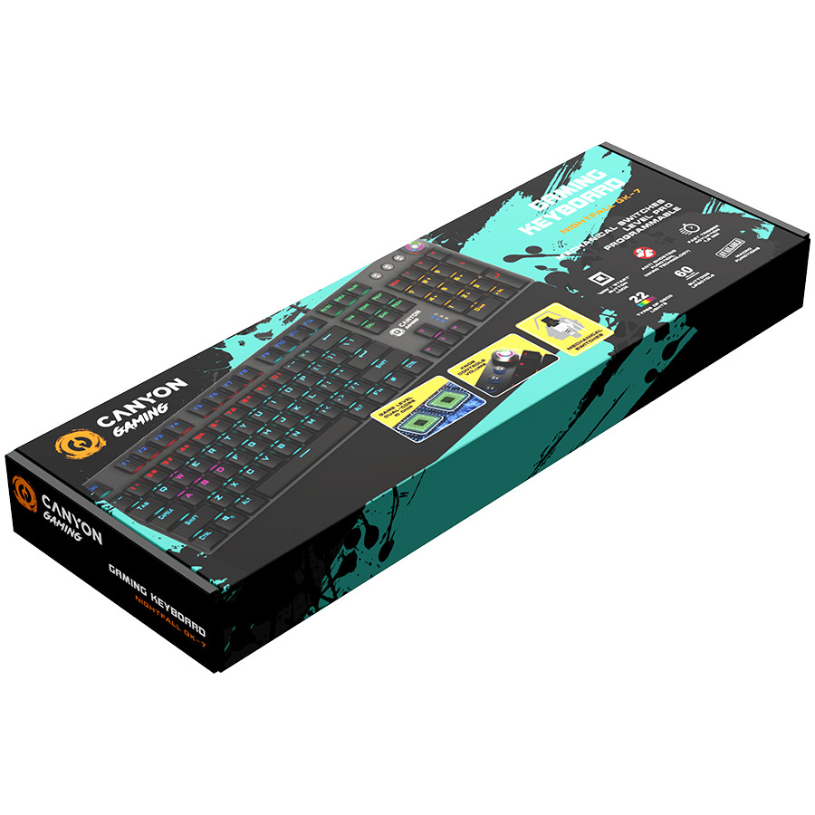 Wired Gaming Keyboard Black 104mechanical switches 60 million times key life 22 types of lights Removable magnetic wristrest 4 Multifunctional control knobs Triggeractuation 1.5mm 1.6m Braided cable RUlayout dark grey size:435*125*37.47mm840g