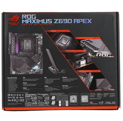 Сист. плата ASUS ROG MAXIMUS Z690 APEX, Z690, 1700, 2xDIMM DDR5, 2xPCI-E x16,PCI-E x1, 5xM.2, 6xSATA,HDMI,DP,WiFi 6E,BOX