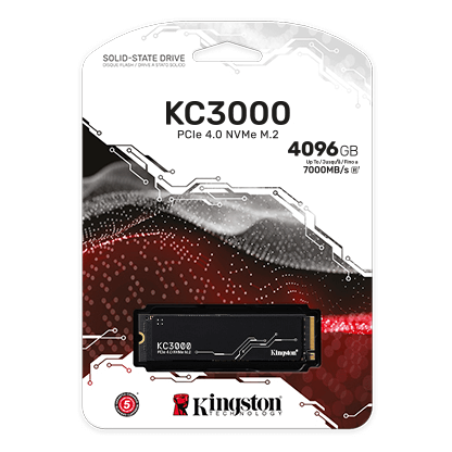 Твердотельный накопитель SSD Kingston KC3000 4TB M.2 2280 NVMe PCIe Gen 4.0 x4 3D TLC NAND, Read Up to 7000, write Up to
