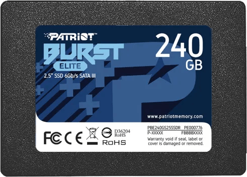 Твердотельный накопитель SSD 240 Gb SATA 6Gb/s Patriot Burst Elite PBE240GS25SSDR 2.5" 3D QLC