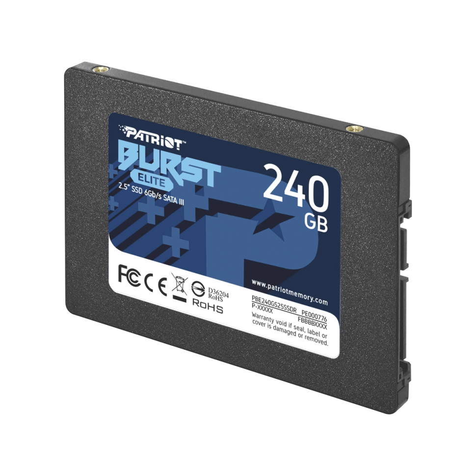 Твердотельный накопитель SSD 240 Gb SATA 6Gb/s Patriot Burst Elite PBE240GS25SSDR 2.5" 3D QLC