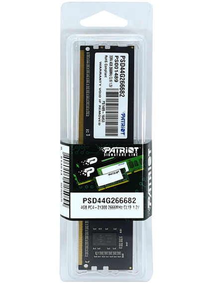 Модуль памяти Patriot, PSD44G266682, DDR4, 4 GB, DIMM