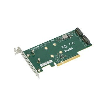 Адаптер Supermicro Low Profile, Dual NVMe M.2 SSD PCIe add-on card
