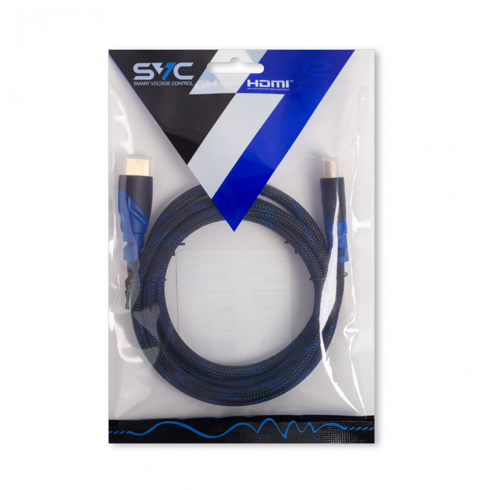 Интерфейсный кабель HDMI-HDMI SVC HR0150BL-P, 30В, Синий, Пол. пакет, 1.5 м
