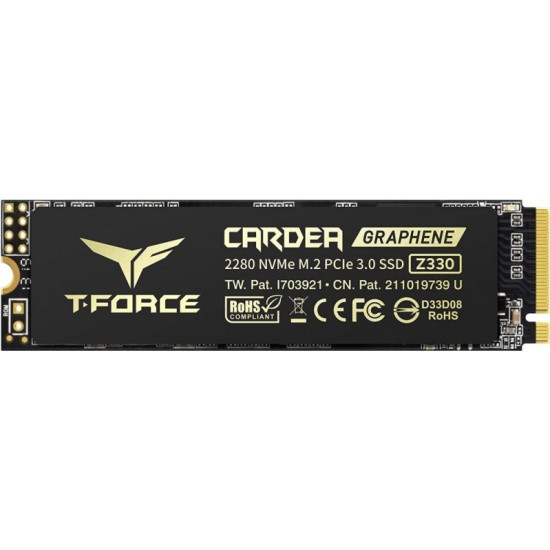 Твердотельный накопитель SSD T-FORCE M.2-2280 PCI-E Gen3x4 Z330 1TB BLACK RETAILW/HEAT STICKER TM8FP8001T0C311
