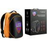 Prestigio LEDme MAX backpack, animated backpack with LED display, Nylon+TPU material, connection via bluetooth, Dimensions 42*31.5*20cm, LED display 64*64 pixels, orange color.