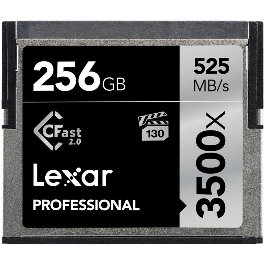 LEXAR 256GB Professional 3500x CFast 2.0 card, up to 525MB/s read 445MB/s write EAN: ‭843367109272‬