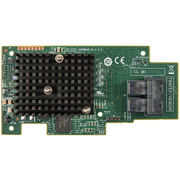 Intel Integrated RAID Module RMS3HC080, Single, 12Gb/s, 8 internal port SAS/SATA mezzanine card, LSI 3008, PCIe 3.0, RAID levels 0/1/10/5, and JBOD mode