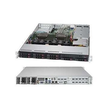 Supermicro 1U Rackmount chassis, support for motherboard size: 12" x 13" E-ATX and 13.68" x 13", 8 x 2.5" hot-swap SAS3/SATA3 (2 NVMe Ports) drive bay, 1U 600W platinum efficiency multiple output power supply w/pmbus