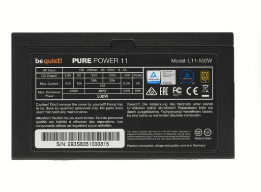 Блок питания Bequiet! Pure Power 11 500W L11-500W BN293