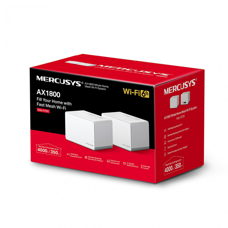 Маршрутизатор Mercusys Halo H70X(2-pack)