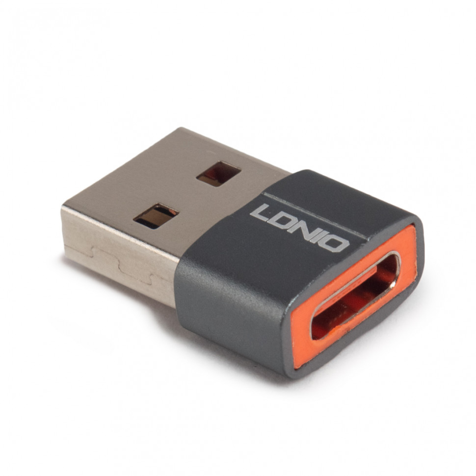 Переходник LDNIO LC150 Type-C на USB A Адаптер Серый