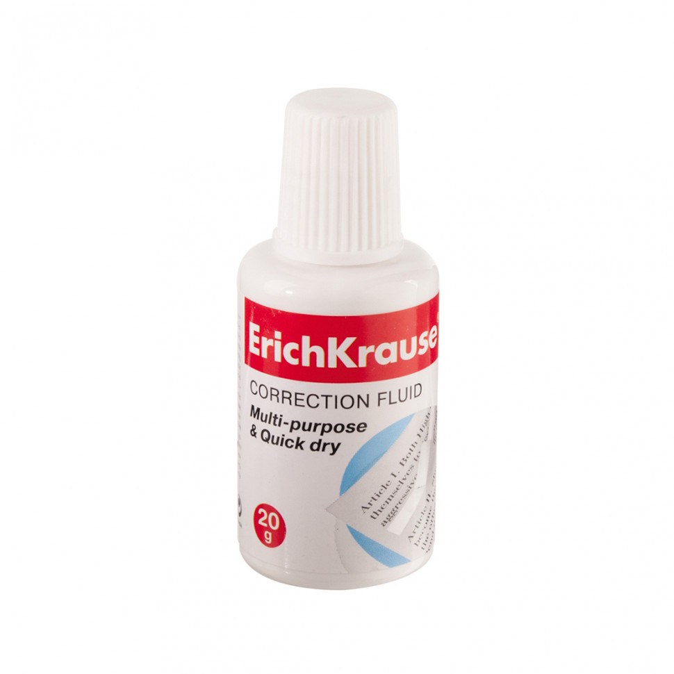 Корректирующая жидкость с губкой ErichKrause® Extra, 20г (в пластиковом поддоне в пленке по 10 шт.)