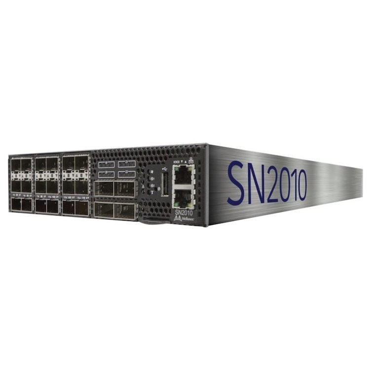 Mellanox Spectrum based 25GbE/100GbE 1U Open Ethernet switch with Cumulus Linux, 18 SFP28 ports and 4 QSFP28 ports, 2 Power Supplies (AC), x86 CPU, short depth, P2C airflow. Rail Kit must be purchased separately