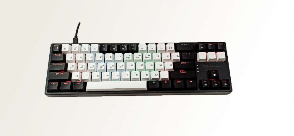 Механическая клавиатура DARK ALIEN K710 RGB, 71-keys, RU+ENG, черно-белый red switch