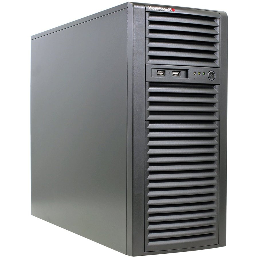 Supermicro server chassis CSE-732I-R500B, Mid-tower,  2x 5.25" External HDD Drive Bays & 4x 3.5" Internal HDD Drive Bays,  1x Rear 12cm (1850 RPM) PWM Fan, 500W RPSU