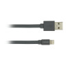 CANYON MFI-2, Charge & Sync MFI flat cable, USB to lightning, certified by Apple, 1m, 0.28mm, Dark gray