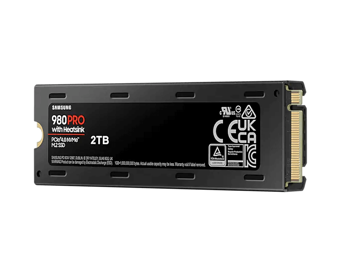 Твердотельный накопитель SSD Samsung 980 PRO (с радиатором) MZ-V8P2T0CW [2 ТБ, M.2 2280 PCI-E, чтение: 7000 МБ/с