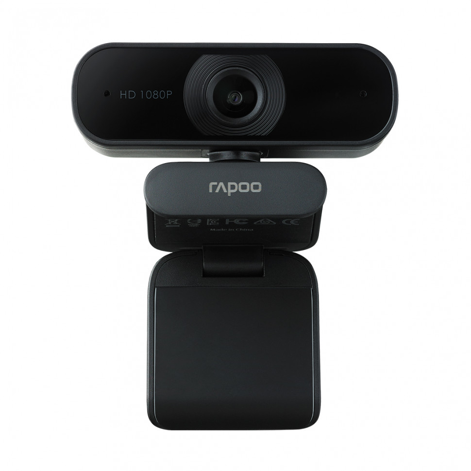 Веб-Камера, Rapoo, C260, USB 2.0, 1080x720, 2.0Mpx, Микрофон, Крепление: зажим,Чёрный