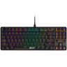 Canyon 87keys Mechanical keyboard, 50million times life, with VS11K30A solution, GTMX red switch, Rainbow backlight, 20 modes, 1.8m PVC cable, metal material + ABS, UK layout, size: 354*126*26.6mm, weight:624g, black