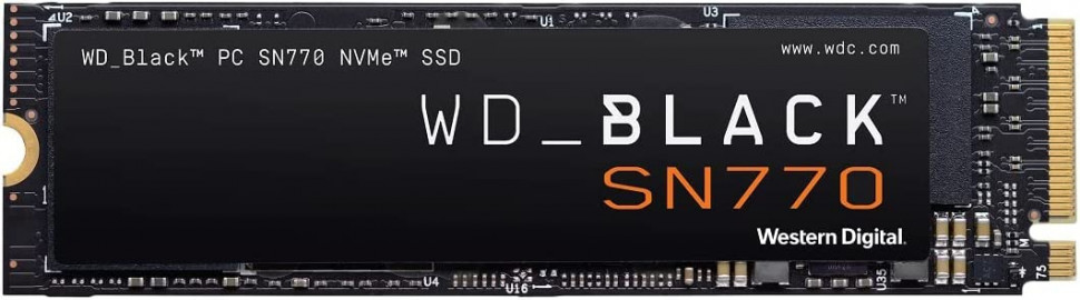 Твердотельный накопитель  250GB SSD WD BLACK SN770 NVMe M.2 PCI-E R4000Mb/s, W2000MB/s WDS250G3X0E