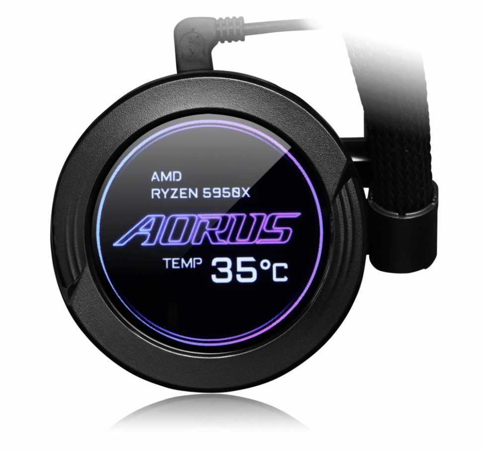 Жидкостное охлаждение AORUS WATERFORCE X360, 3x120mm ARGB Fan, 800-2500rpm, LCD Display