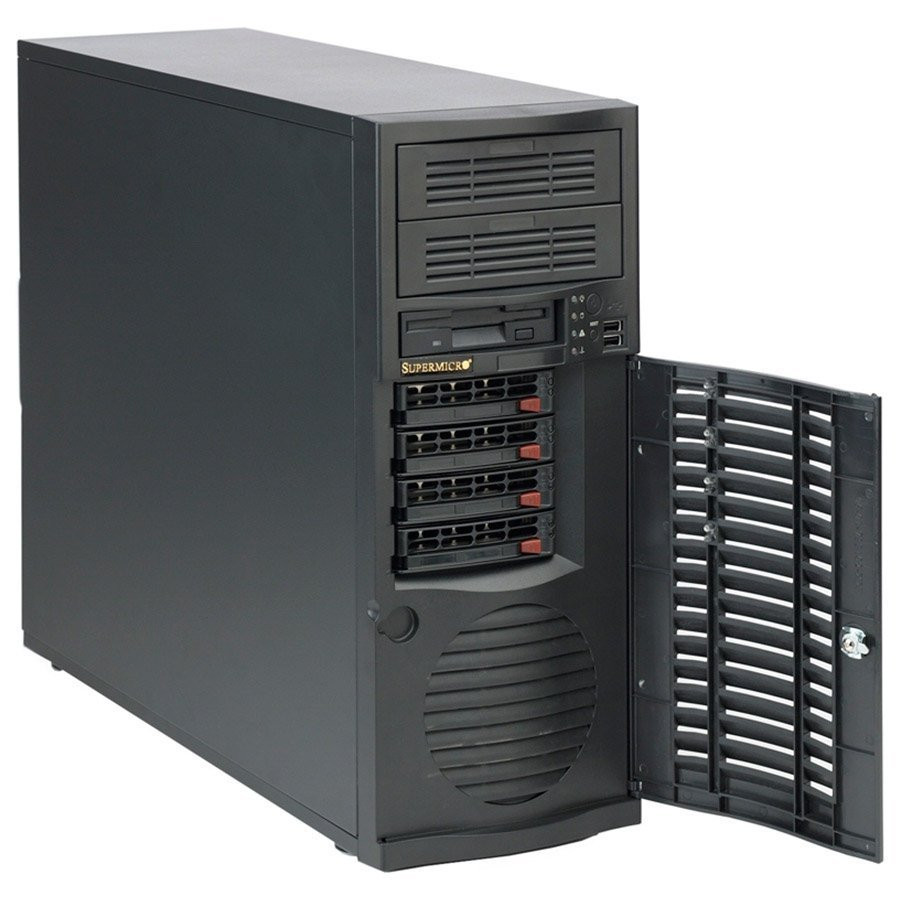 Supermicro Chassis SC733TQ-668B, Mid Tower, 4x 3.5" SAS/SATA Backplane for Hot-Swappable Drives, 2x 5.25" External HDD Drive Bays & 4x 3.5" HDD Drive Bays, 7 x FH expansion slots, 668W PSU