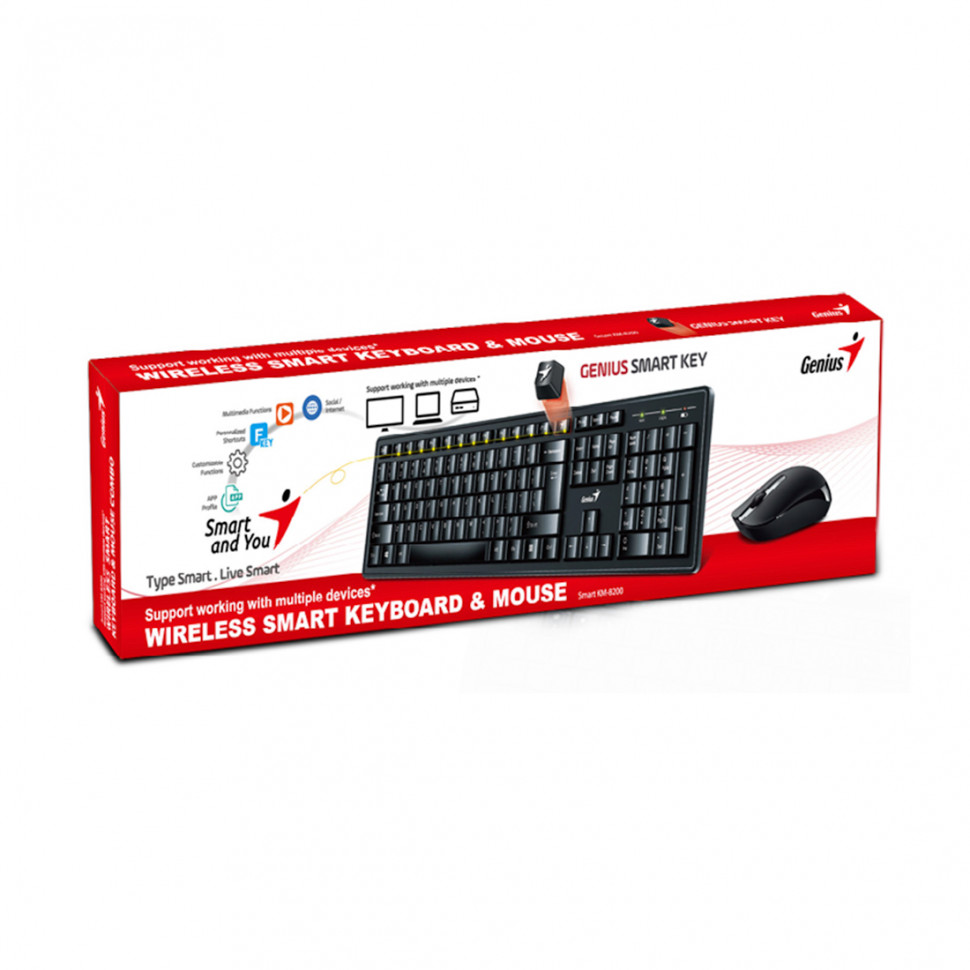 Комплект Клавиатура + Мышь Genius Smart KM-8200