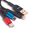 Интерфейсный кабель Awei 3 in 1 cable CL-971 2.4A 1.2m 3х цветный