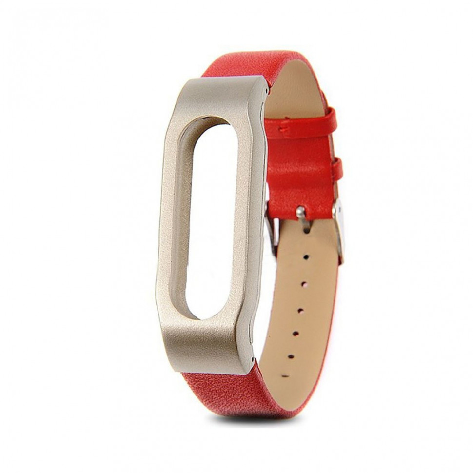 Сменный кожаный браслет для Xiaomi Mi Band 2 Красный