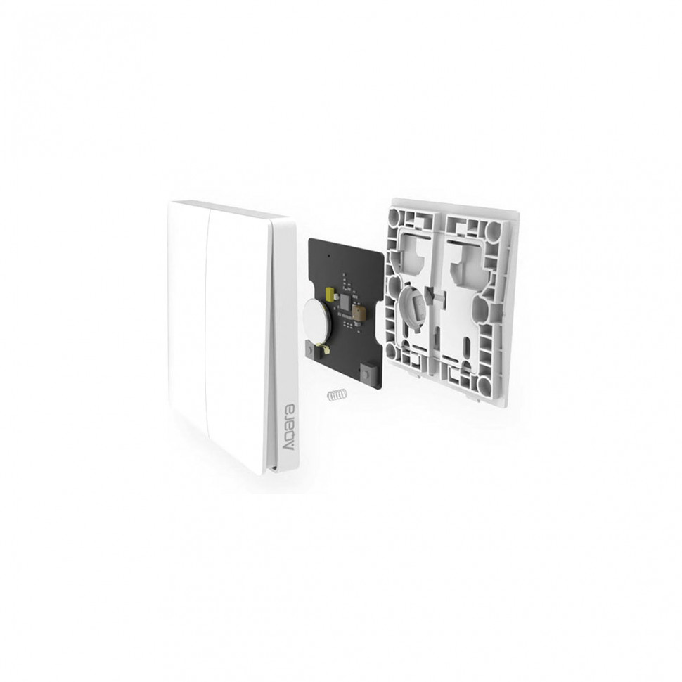 Выключатель Xiaomi Mi Smart Home (две кнопки) Zigbee Встраиваемый в стену Белый